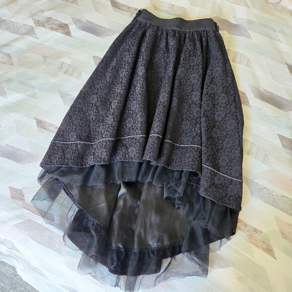 Axes Femme High Low Lolita Lace Skirt - Picture 1 of 7